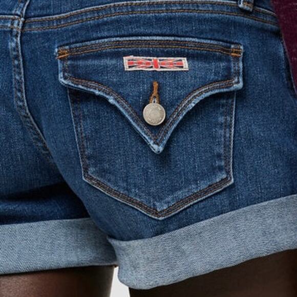 Hudson Croxley Mid Thigh Mid-Rise Cuffed Denim Shorts Stel size 24 - Picture 6 of 12